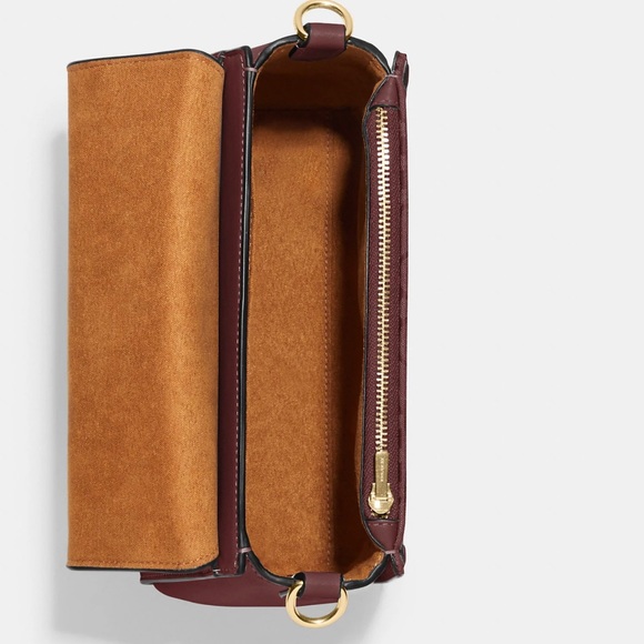 Morgan Top Handle Satchel In Signature Chambray Gold/Wine - Picture 6 of 6